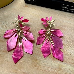 Kendra Scott Fuscia/Gold Atatement Earrings